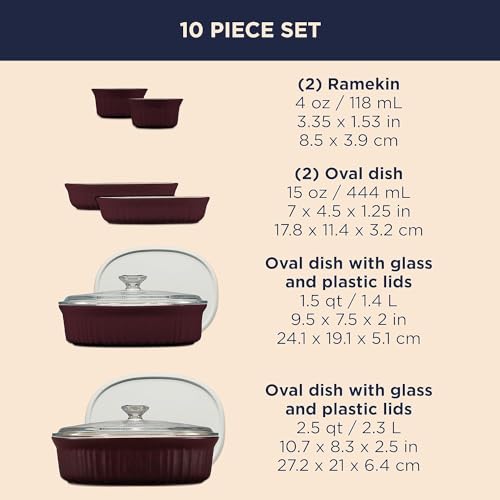 10-Piece Ceramic Bakeware Set with Lids K64491