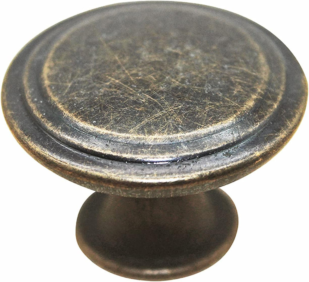 Antique Brass 6 Pack 1.18 inch Cabinet Knobs and Pulls R5102