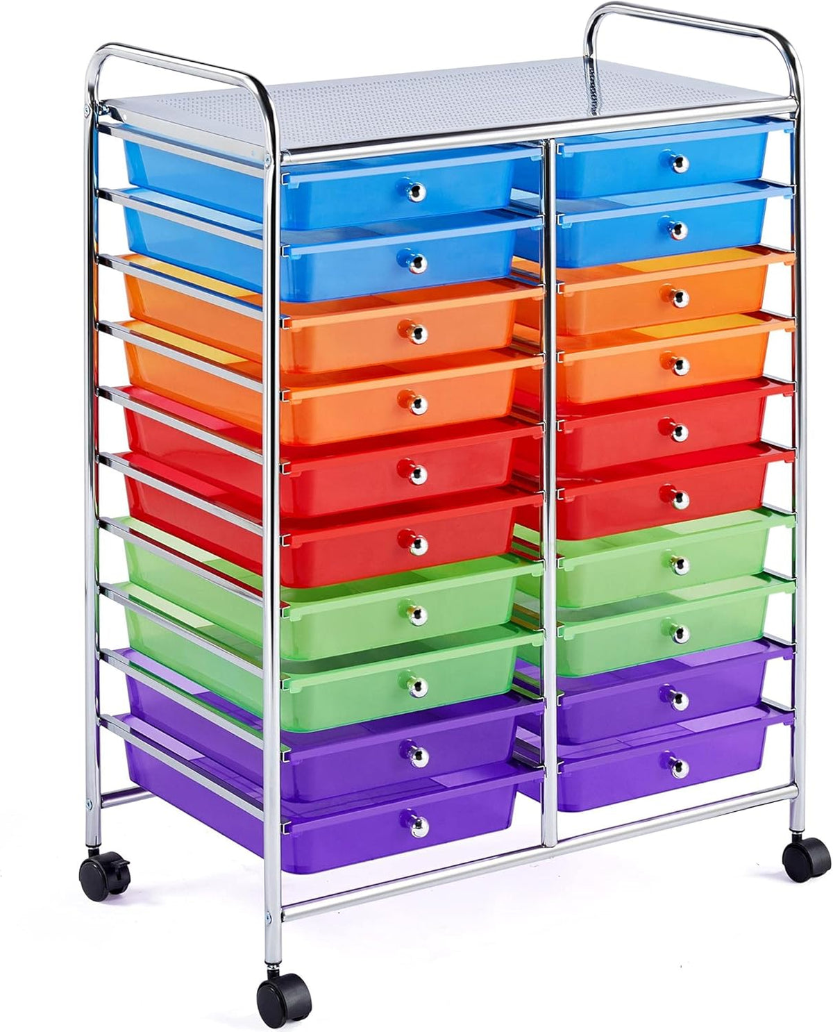 20 Drawers Rolling Storage Cart Black Q48716