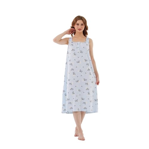 100% Cotton Sleeveless Nightgown F8175