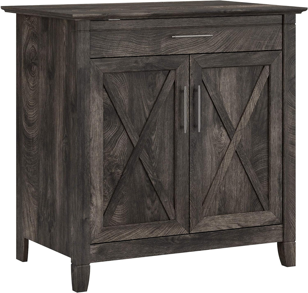 Cape Cod Gray Secretary Desk with Keyboard Tray and Storage Cabinet Y4655