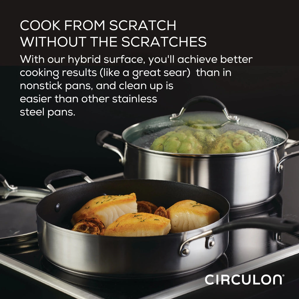 Silver Stainless Steel Skillet B7183