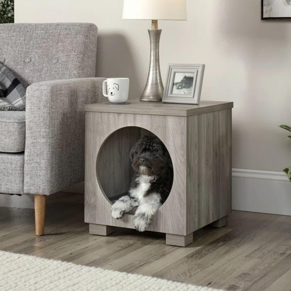 Light Walnut Pet Bed Side Table Combo N732041
