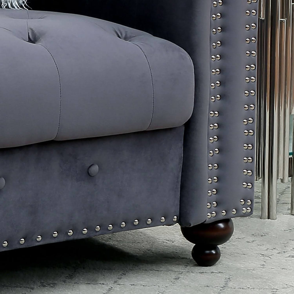 Black Tufted Fabric Chair B751