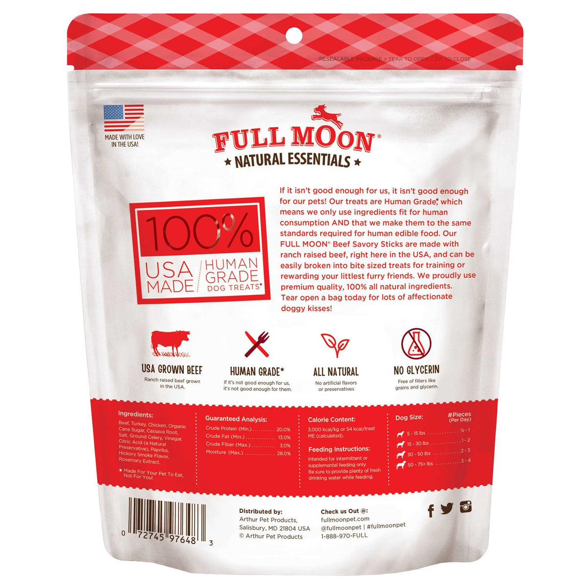 Beef Recipe Savory Sticks Dog Treats D3973