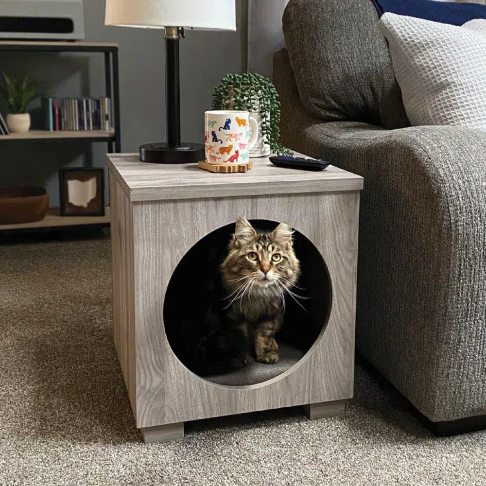 Light Walnut Pet Bed Side Table Combo N732041