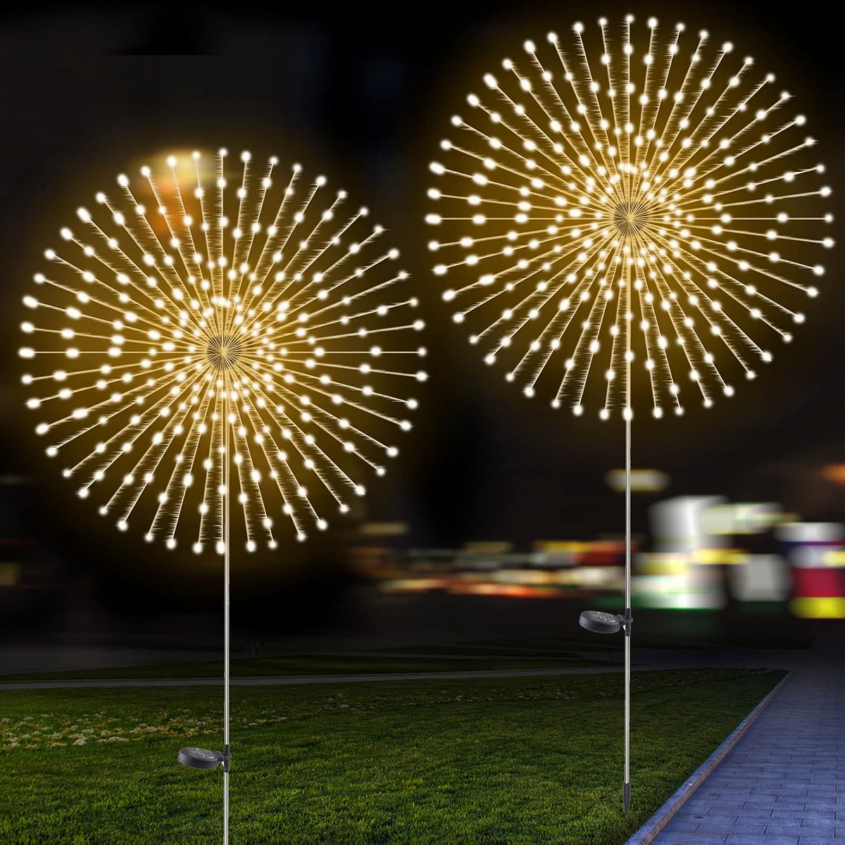 Solar Firework Light 120 LED Copper Wires String DIY Landscape Light Z576