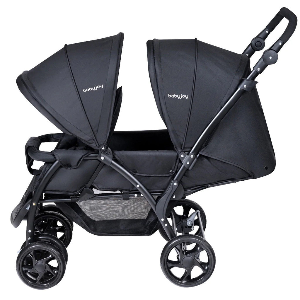 Foldable Lightweight Double Stroller Black J424