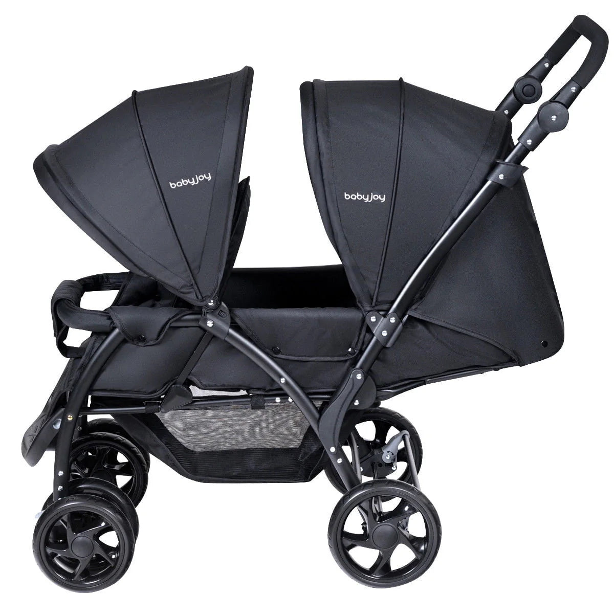 Foldable Lightweight Double Stroller Black J424