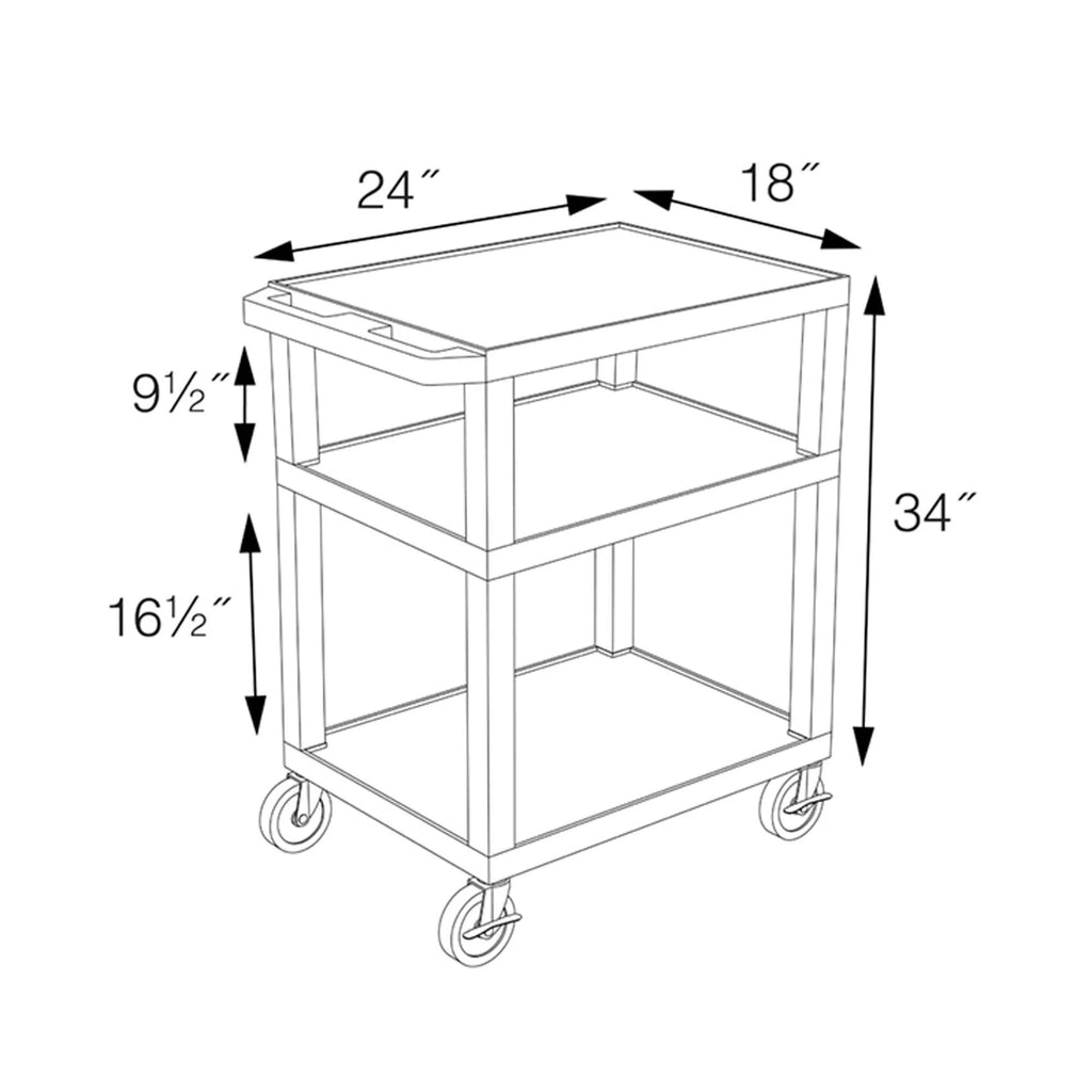 Navy Blue 3 Shelf Utility Cart K8717