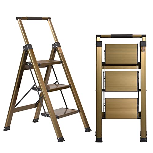 5 Step Aluminum Folding Ladder with Anti-Slip Wide Pedal K378327
