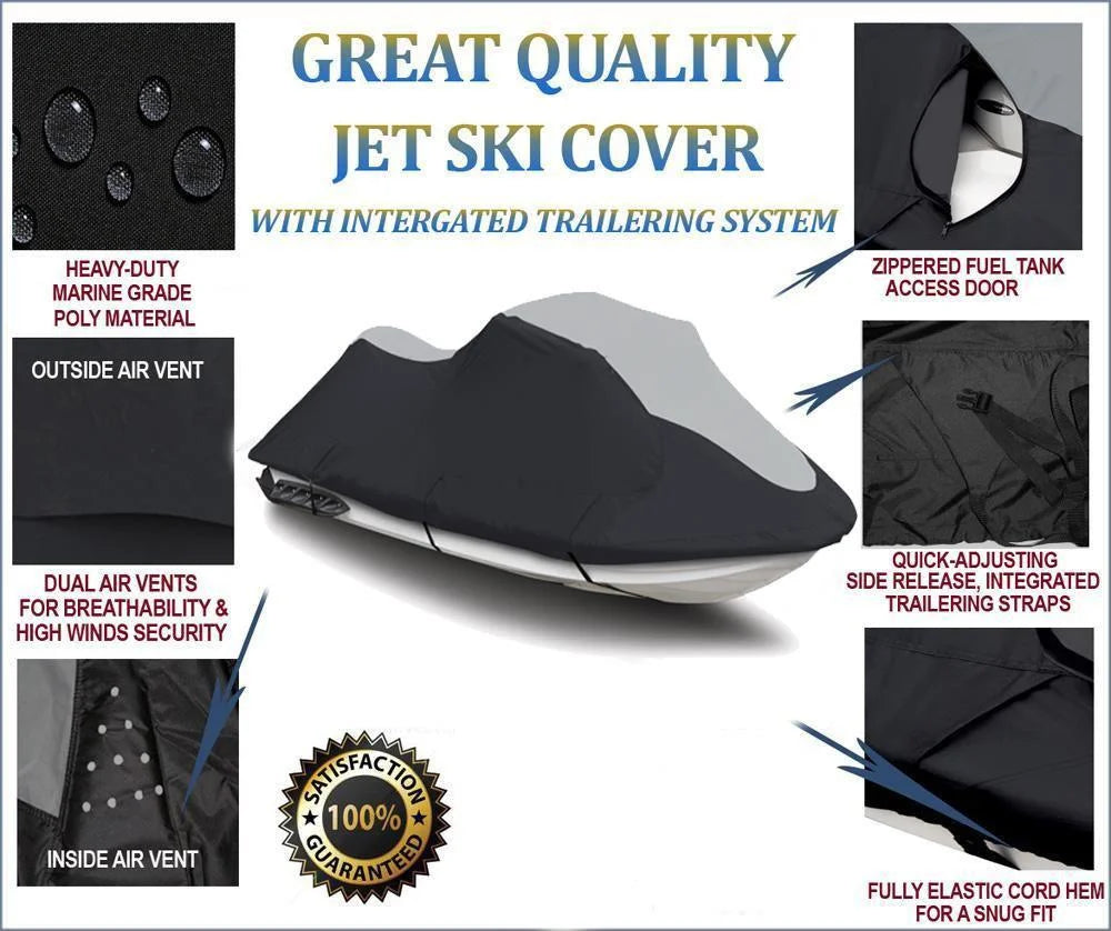 Black/Grey Jet Ski Watercraft Cover U826