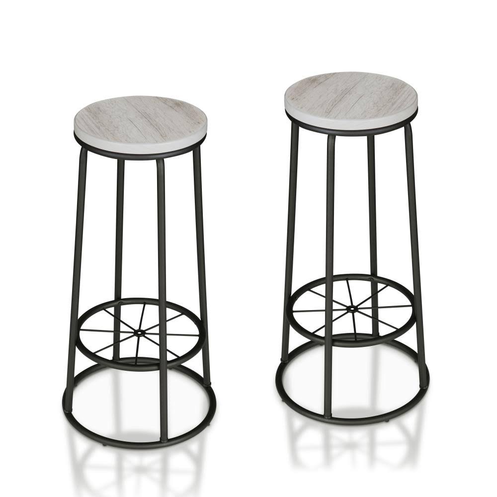 Metal Frame Bar Stool in Coaster White (Set of 2) Z847541