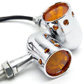 2pcs Chrome Motorcycle Turn Signals Blinker Lights N64259
