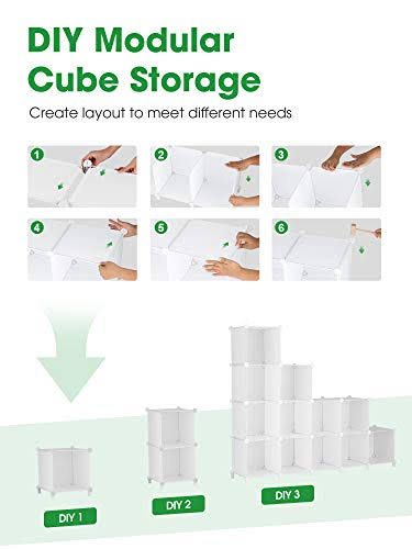 12-Cube Plastic Storage Shelves with Wooden Mallet O3173