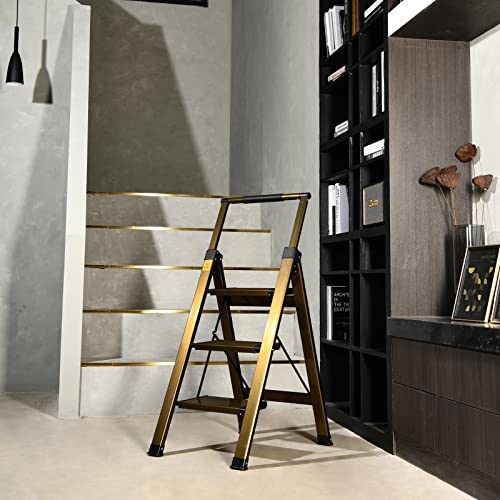 5 Step Aluminum Folding Ladder with Anti-Slip Wide Pedal K378327