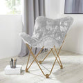 Silver Faux Fur Butterfly Chair R92692