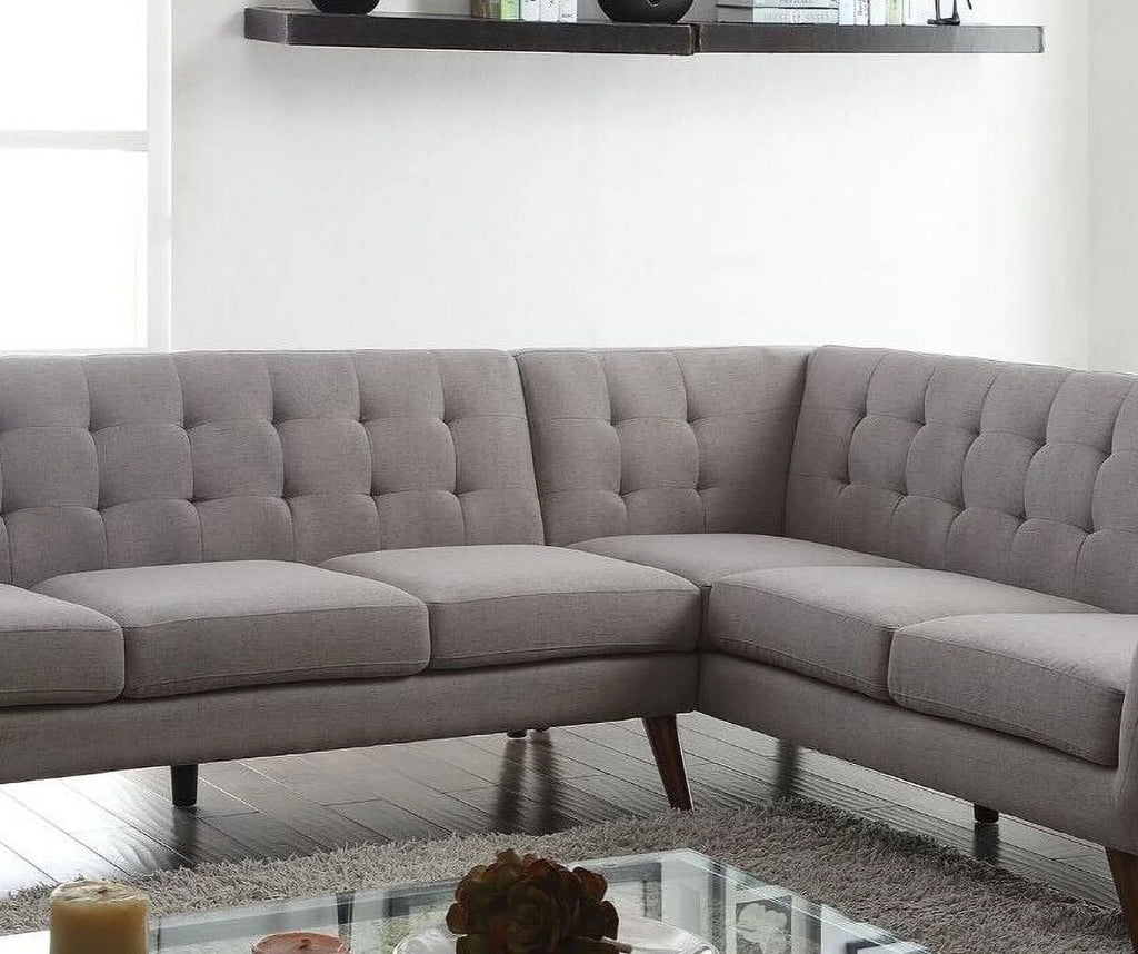 Light Gray Fabric 2pc Sectional Sofa W93590