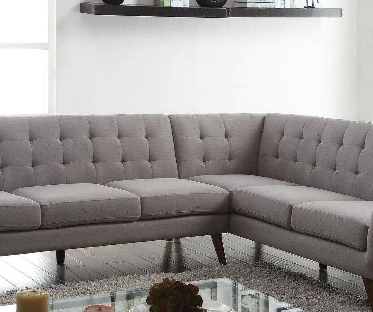 Light Gray Fabric 2pc Sectional Sofa W93590