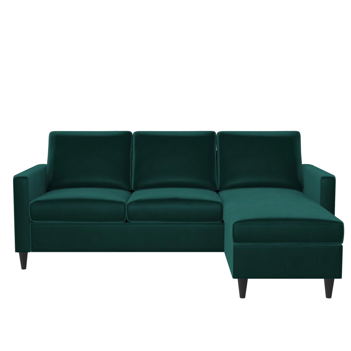 Green Velvet Reversible Sectional Sofa P339