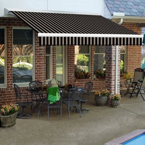 Motorized Retractable Awning with Hood Left Motor with Remote P570373