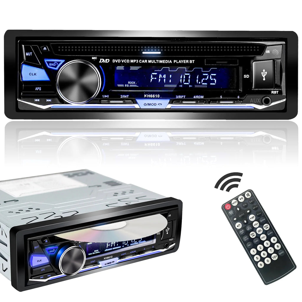 Single DIN Car Stereo with CD/DVD Player Bluetooth AM/FM Radio C7025