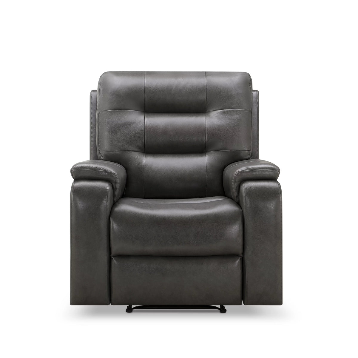 Gray Top-Grain Leather Manual Recliner Chair K9751