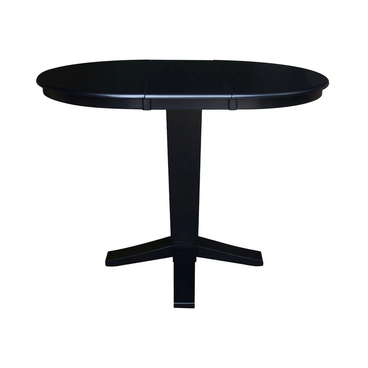 Solid Wood Round Top Pedestal Dining Table with Leaf Z55206