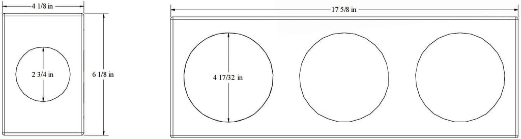 Triple 4 Round Steel Tail Light Box with Side Marker U22072