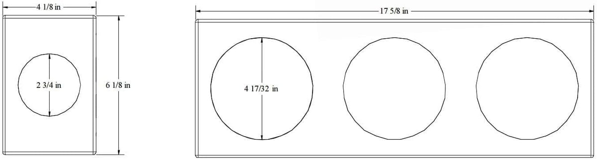 Triple 4 Round Steel Tail Light Box with Side Marker U22072