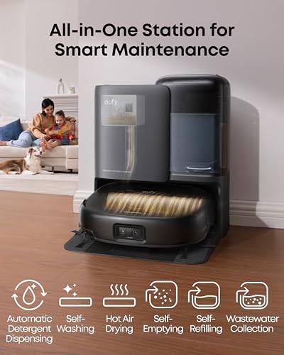 Robot Vacuum and Mop Combo with Self-Cleaning Station J4835