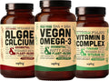 Vegan Omega 3 180 Softgels & Algae Calcium & Vitamin B Complex Bundle M176414