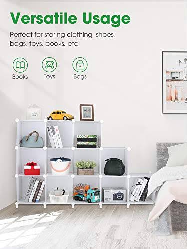 12-Cube Plastic Storage Shelves with Wooden Mallet O3173