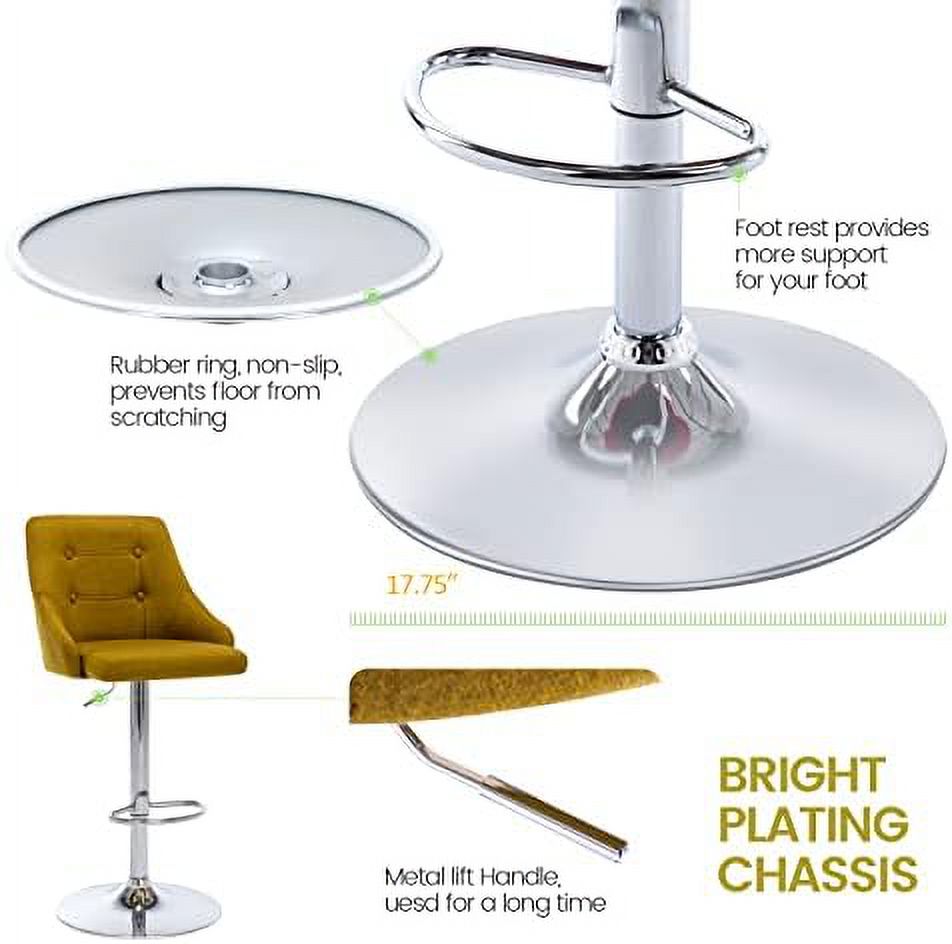 Adjustable Fabric Tufted Swivel Barstool with Back K160137