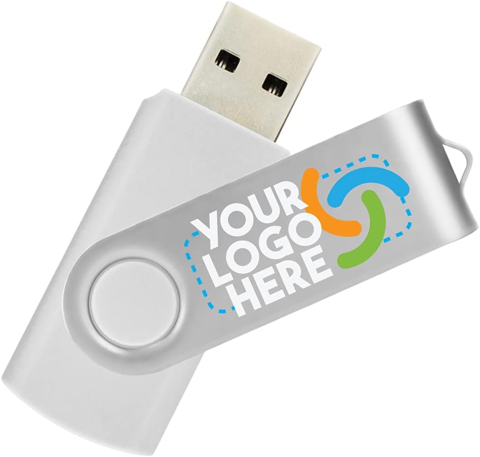 Blue Body/Silver Clip 500 Pack Custom USB Flash Drives W70095