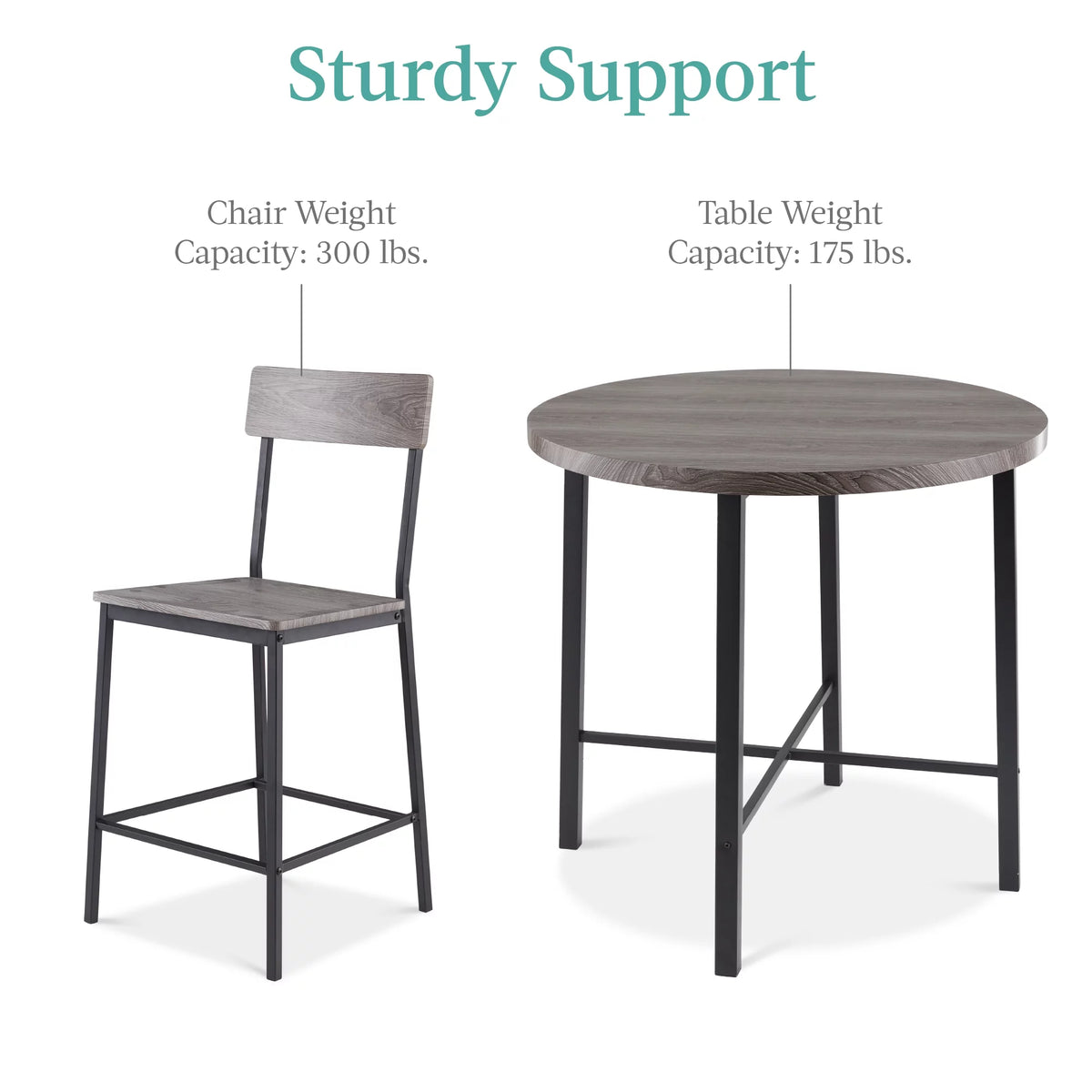 5-Piece Round Counter Height Dining Set with 4 Chairs E557