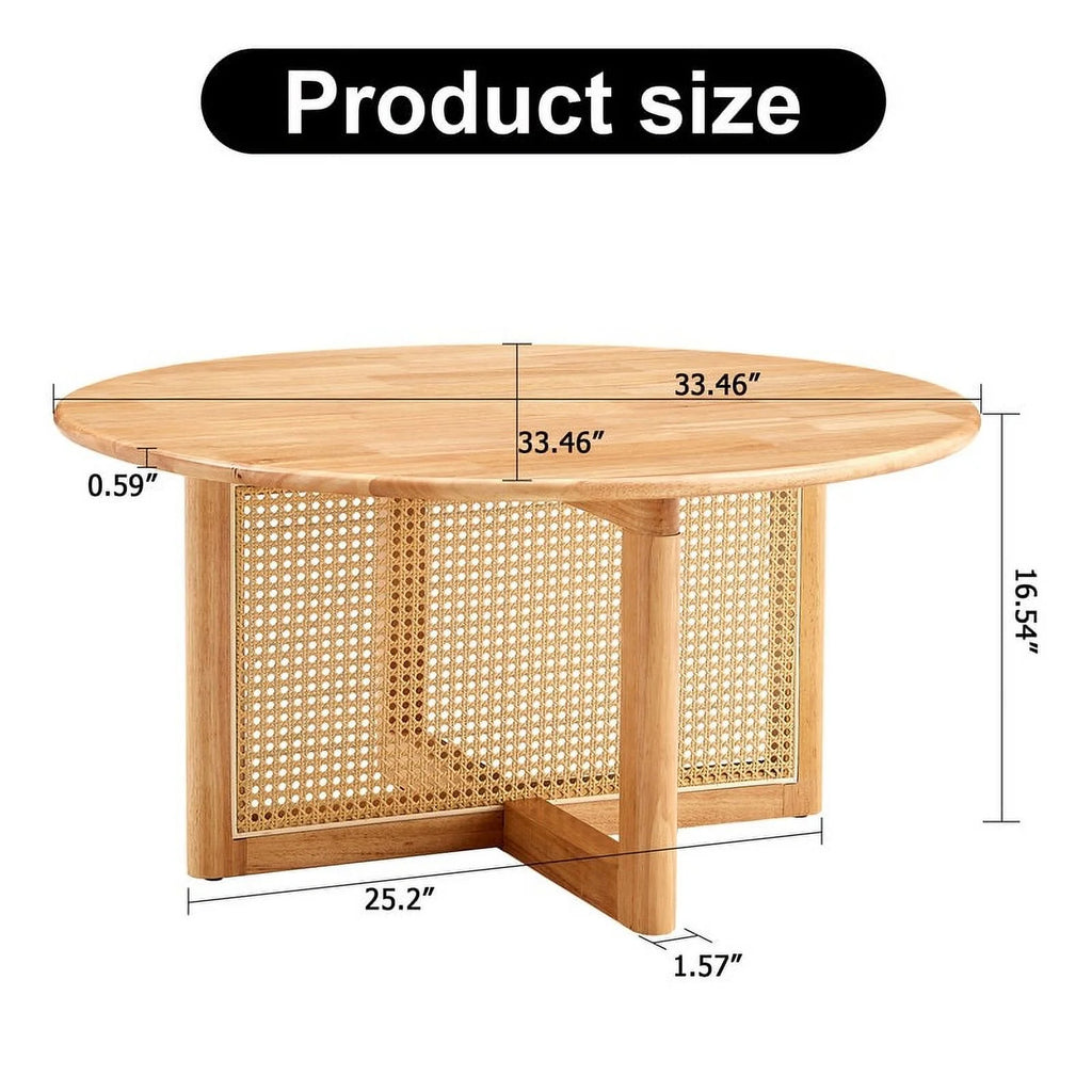 Natural Wood Rattan Coffee Table C439