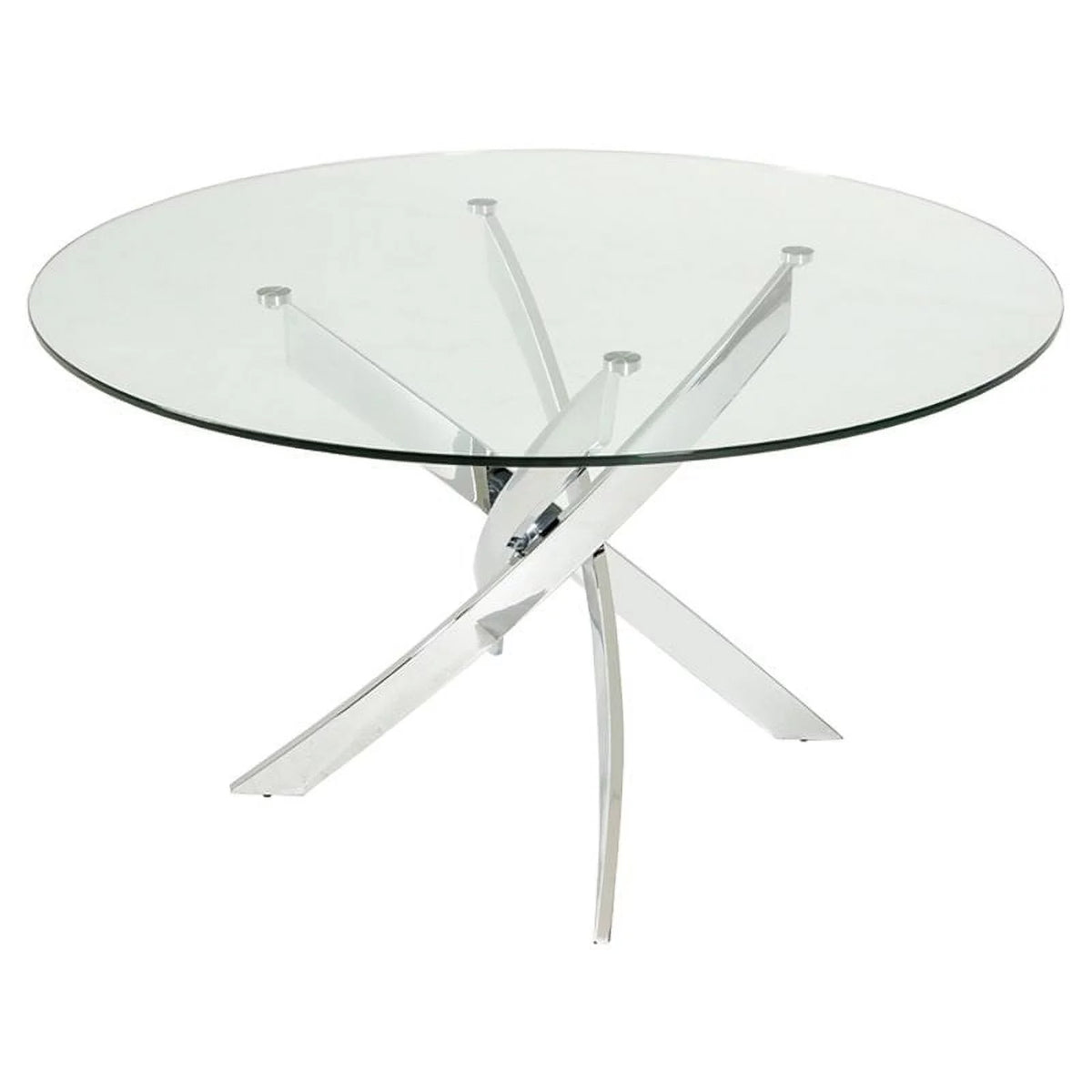 Round Metal & Glass Dining Table V9689