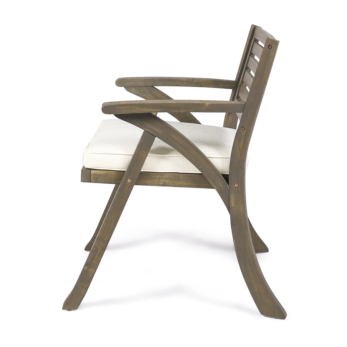 Acacia Wood Dining Chair with Cushions, Set of 2, Gray I6500