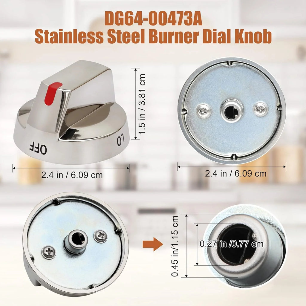 Stainless Steel Range Oven Control Dial Knob (5pcs) H297888