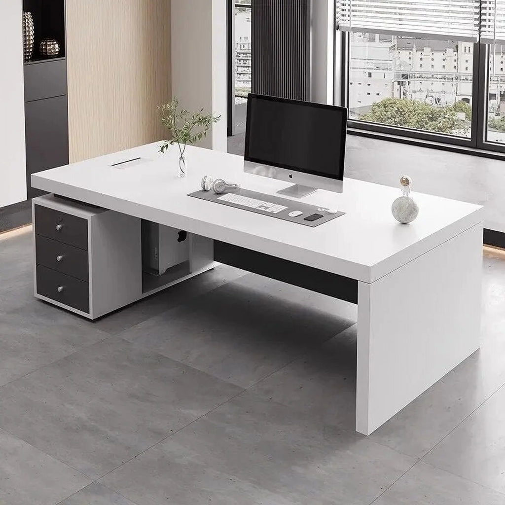 White Office Desk Workstation W678