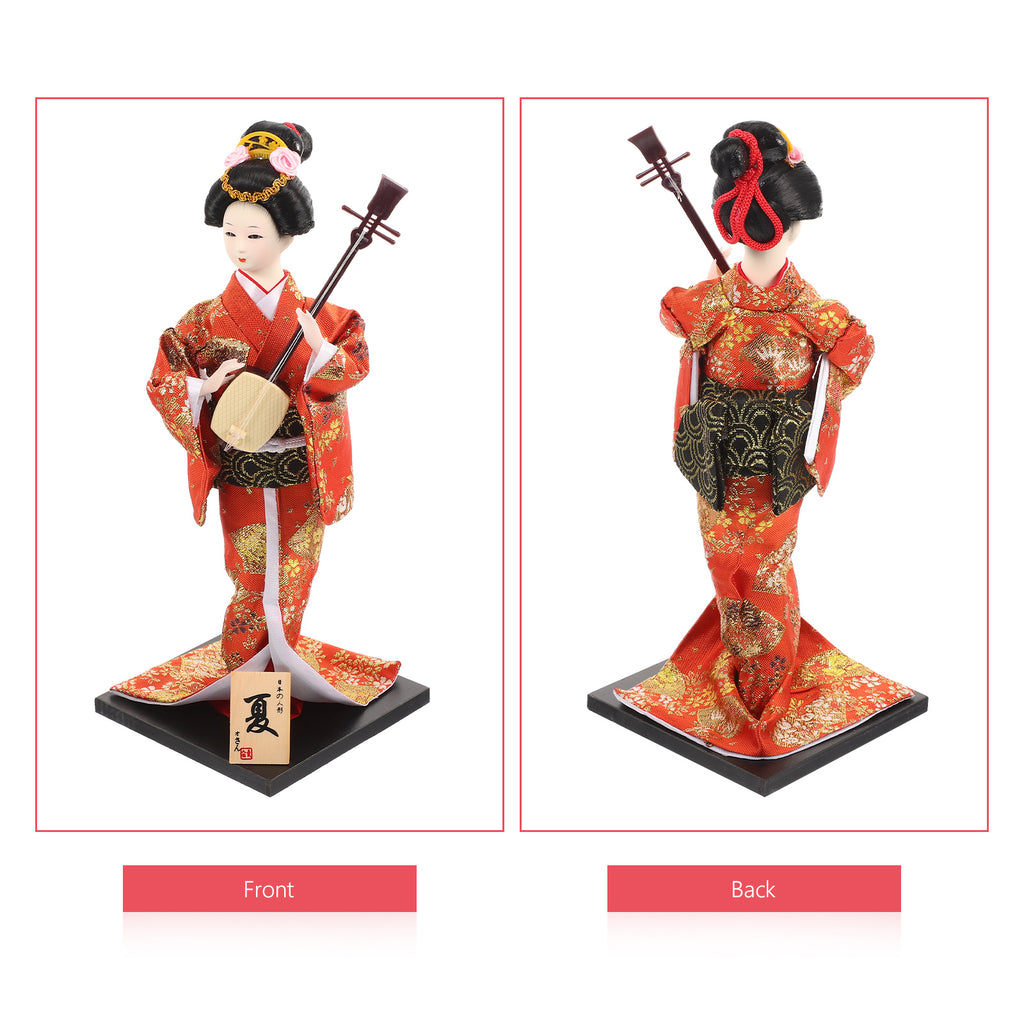 Japanese Geisha Ornaments Antique Statue Miniature Dolls Kimono E58750