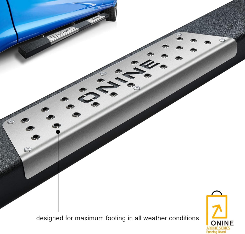 6" Running Boards Side Step Nerf Bar Texture Black T6655
