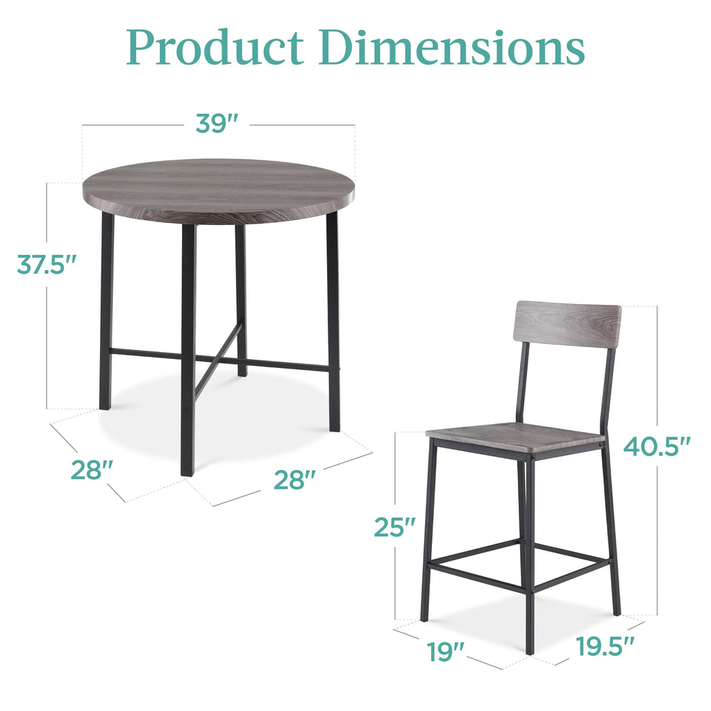 5-Piece Round Counter Height Dining Set with 4 Chairs E557