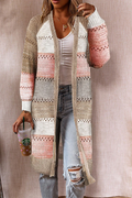Casual Patchwork Cardigan Outerwear Q88381