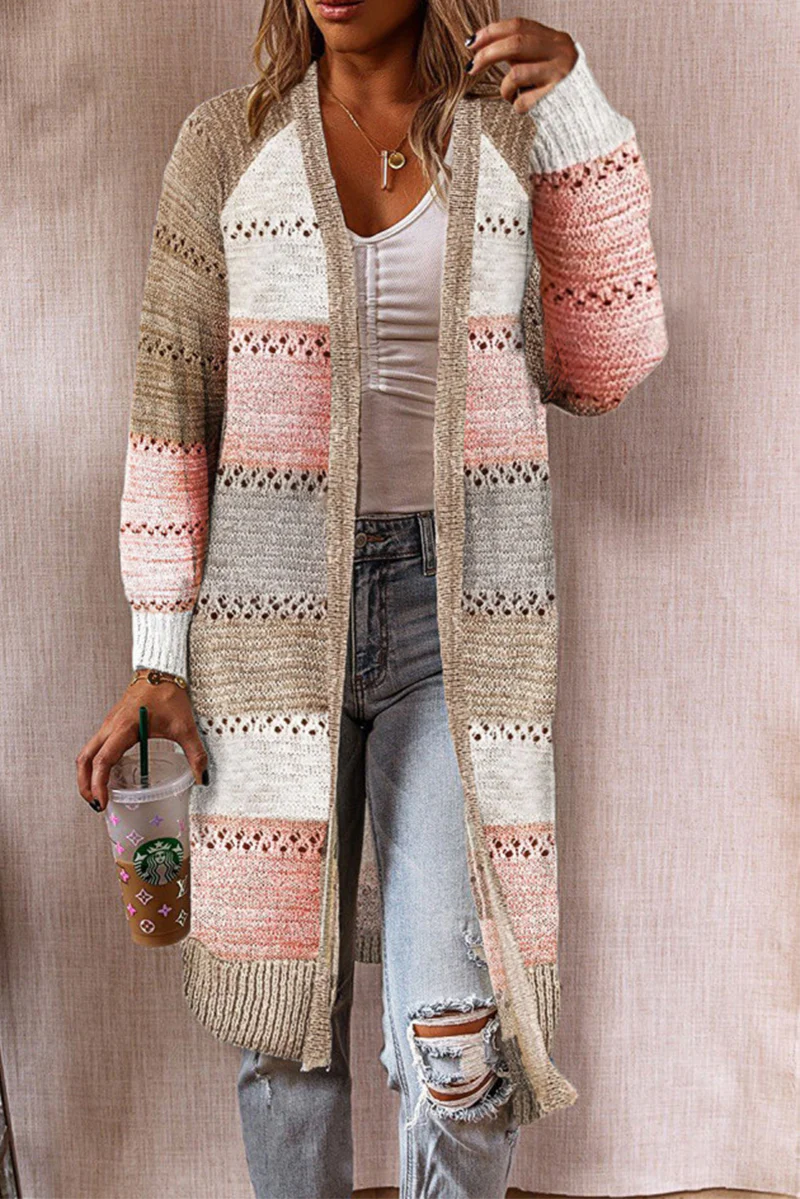 Casual Patchwork Cardigan Outerwear Q88381