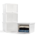 42 Qt. 4 Pack Stackable Plastic Storage Chest with Flip-Up Door, White H541661