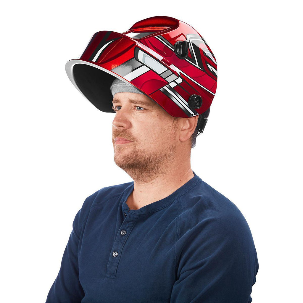 Red Auto-Darkening Welding Helmet D258378