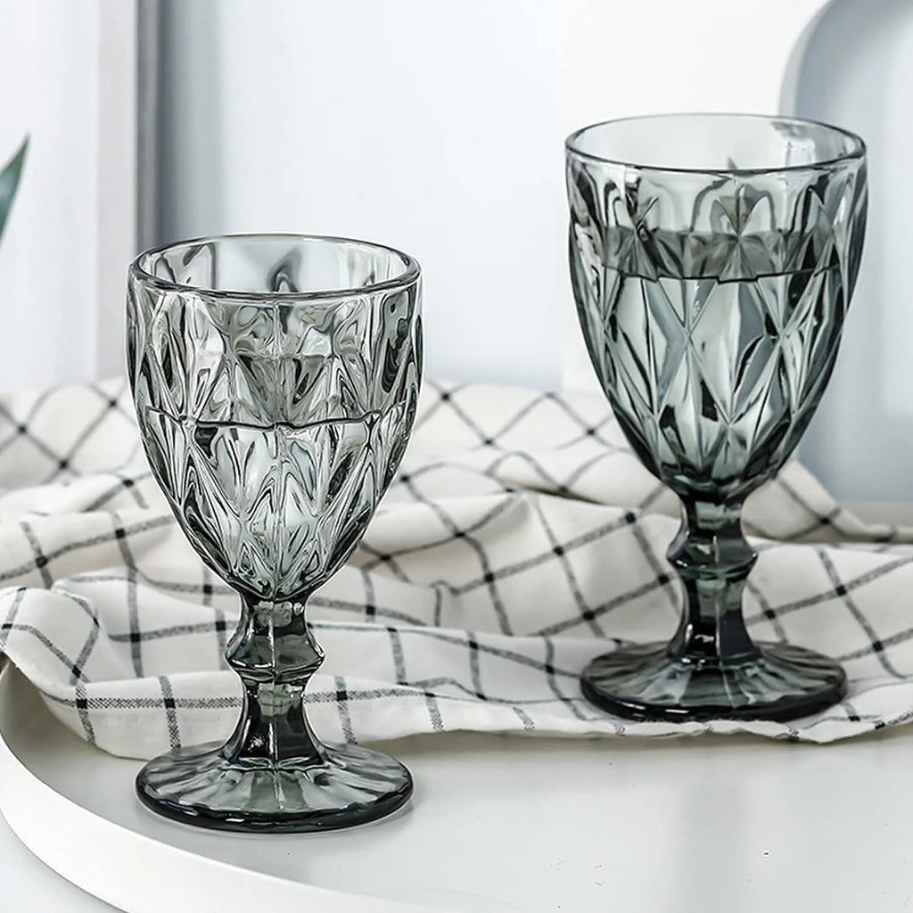 Smoke Gray 8 Ounce Wine Glass Set of 6 K88360