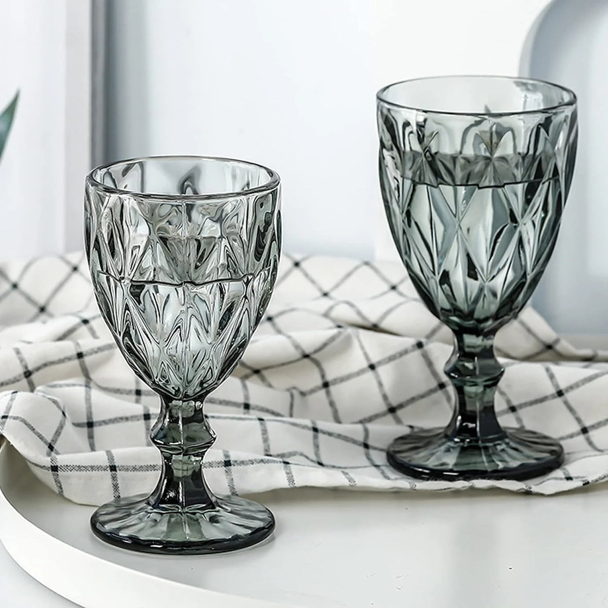 Smoke Gray 8 Ounce Wine Glass Set of 6 K88360